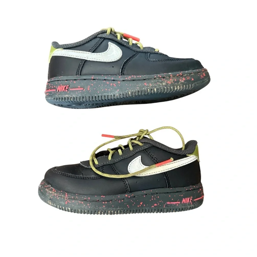 Nike Air Force 1 Black Asparagus Toddlers Shoe Size 9C